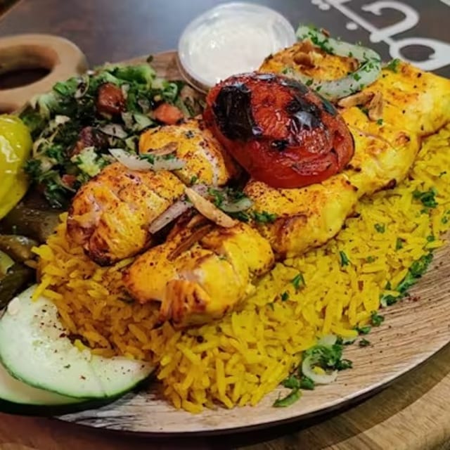 Shish Tawuk Over Rice.